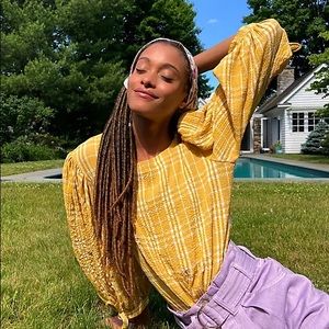 free people plaid bodysuit!